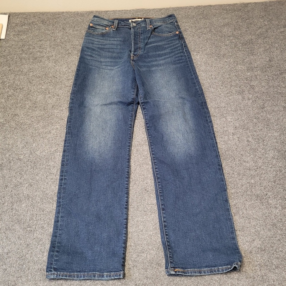 Levi's Jeans Womens Size 29 Blue Ribcage Straight High Rise Denim Button Fly